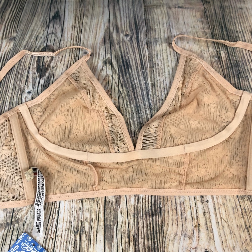 New‼️ Free People Isabella Lace Nude Bra Bralette - Picture 6 of 8